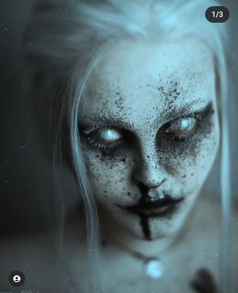 Haunted House Makeup, Demon Makeup, Ghost Makeup, Creepy Halloween Makeup, Special Fx Makeup, Horror Makeup, Halloween Makeup Inspiration, Fx Makeup, Horror Movie Characters