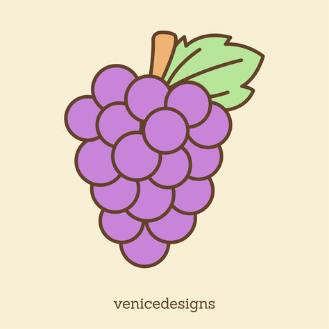 Grapes Design Clipart Grape Drawing Simple, Grapes Clipart, Grapes Drawing, Grapes Illustration, Grape Drawing, Fruit Doodle, Fruit Vector, Graphic Design Elements, 2d Design