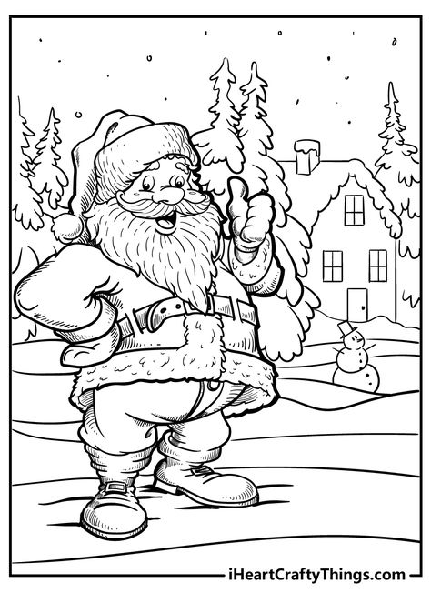 Free Santa Coloring Pages - Festive Printables For Christmas Christmas Drawing Ideas Pencil, Santa Claus Coloring Pages, Santa Claus Coloring, Santa Claus Drawing, Santa Coloring, Santa Coloring Pages, Pyrography Patterns, Easy Coloring Pages, Christmas Coloring