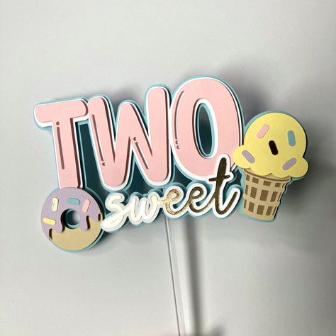 Sweet Treats Birthday Party, Two Sweet Cake Topper, Treats Birthday Party, Two Sweet Cake, Ice Cream Cake Topper, Donut Cake Topper, Treats Birthday, Pokemon Cake Topper, Kids Cake Toppers