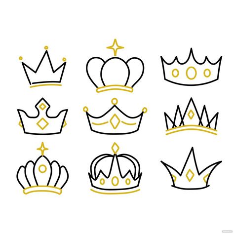 How To Draw Crown On Head, Tiaras And Crowns Drawing, Easy Crown Drawing Step By Step, How To Draw A Crown, Simple Crown Drawing, Tiara Painting, Crown Drawing Sketches, Crown Drawing Simple, Crown Drawing Easy