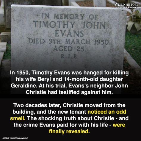 Stories from history come in all shapes and sizes. Some are feel-good tales and may make you smile. Others are literal tear-jerkers, while still others simply expand your pool of knowledge with little to no reaction. Then there are terrifying stories about historical events and people that are so awful, they don't even seem like they could be real. For the st... #historyhorrors #terrifyingtales #chillingtruestories #bizarrehistory #unnervingevents #historicalnightmares #reallifefears #horridpast Weird True Stories, True Creepy Stories, Real Life Horror Stories, No Reaction, Creepy History, Terrifying Stories, Haunting Stories, Awful People, Scary Tales