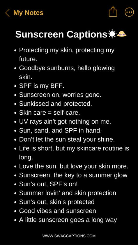 Shield your skin and soak up the sun responsibly with these Sunscreen Captions For Instagram! From beach vibes to poolside moments, let your glow shine while staying protected. Embrace the sunshine without worrying about the burn! Sunscreen Quotes, Beachy Sayings, Burned Quotes, Protection Quotes, Skins Quotes, Sun Quotes, Silly Quotes, Witty Instagram Captions, Witty One Liners