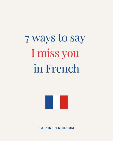 Share this with someone you miss a lot 💌 . . . #frenchlanguage #français #francais #french #learnfrench #learningfrench #frances #studyfrench #languages #learnlanguages #frenchcourse #frenchclass #frenchonline #vocabulaire #frenchvocabulary #frenchwords #frenchexpression #frenchlearning #love #paris #france #frenchquote #frenchlearners I Miss You In French, French Love Quotes, Useful French Phrases, Goals 2023, French Course, French Life, Study French, Other Ways To Say, Miss You Already