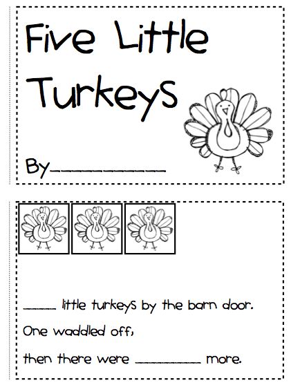 Kindergarten Fever: Thanksgiving Printables Five Little Turkeys, Prek Thanksgiving, October Kindergarten, Thanksgiving Centers, Turkey Math, Kindergarten Thanksgiving, November Classroom, Toddler Thanksgiving, Kindergarten Assessment