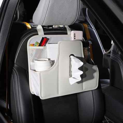 PRICES MAY VARY. 𝐔𝐩𝐠𝐫𝐚𝐝𝐞𝐝 𝐕𝐞𝐫𝐬𝐢𝐨𝐧: The car back seat organizer features a standard-sized car tissue box holder (measuring 9.8 inches x 5.5 inches x 3.9 inches) and two separate compartments for holding cups or bottles, helping you keep your vehicle tidy and organized. 𝐏𝐫𝐨𝐝𝐮𝐜𝐭 𝐃𝐢𝐦𝐞𝐧𝐬𝐢𝐨𝐧𝐬: The front seat organizer behind the seat measures 𝟏𝟒.𝟐 𝐢𝐧𝐜𝐡𝐞𝐬 𝐱 𝟏𝟏.𝟔 𝐢𝐧𝐜𝐡𝐞𝐬 𝐱 𝟒.𝟑 𝐢𝐧𝐜𝐡𝐞𝐬.can help you maintain a neat and organized car, conveniently s Car Stuff For Guys, Car Accessories For Moms, Cute Stuff For Your Car, Christmas Car Decorations Interior, Back Seat Car Decor, Car Necessities For Women, Organize Car, Car Necessities, Car Organization Ideas