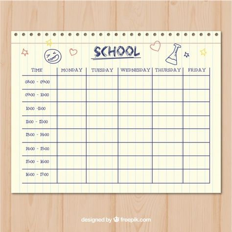 School Timetable Template, Timetable Design, Timetable Template, Pretty School Supplies, School Timetable, Schedule Templates, Daily Calendar, Study Schedule, School Schedule