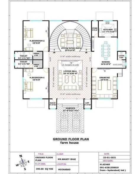 Arabic Villa Plan, 30 50 House Plans, House Design With Plan, Symmetrical House Plans, Layout Villa, Symmetrical House, Bungalow Layout, Arabic House Design, Villa Classic