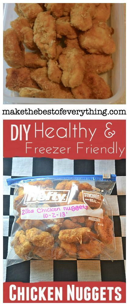 Freezable Food, Nuggets Chicken, Healthy Chicken Nuggets, Frozen Chicken Nuggets, Freezer Dinners, Freezing Food, Homemade Chicken Nuggets, Freezer Food, Freezer Recipes