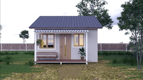 Practical and Ideal Sized Tiny House Design 5m x 6m - Dream Tiny Living Backyard Tiny Guest House Cottage, 12x12 Tiny House, Cottage Building, Tiny Cottages, Guest House Plans, Wohne Im Tiny House, Granny House, Granny Pod, House Plan With Loft