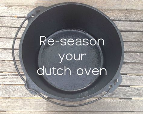 Reseason Cast Iron, Cast Iron Dutch Oven Cooking, Camping Dessert Recipes, Campfire Dinners, Dutch Oven Camping Recipes, Dutch Oven Cast Iron, Camping Winter, Food Outdoor, Cast Iron Care