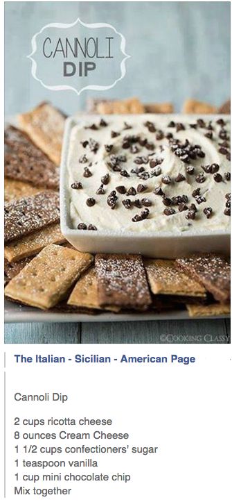 CANOLI DIP! YUM! Pepperoni Dip, Cannoli Dip, Cheesecake Dip, Sweet Dips, Dessert Dips, Cooking Classy, Snacks Für Party, Cannoli, Yummy Sweets