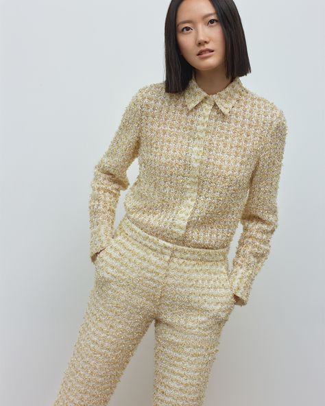 Tweed Fashion, Knit Tweed, Twin Set, Luxury Style, Professional Women, Cocktail Hour, Knit Shirt, Shirt And Pants, Sport Wear