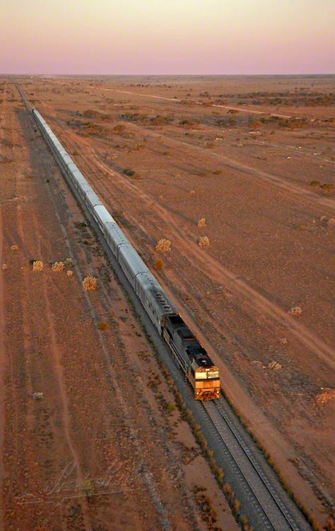 GSR-Indian-Pacific - the train that crosses the Nullarbor Plain from Adelaide, South Australia to Perth in West Australia Hell Angels, Australian Scenery, Nullarbor Plain, Australian Landscapes, West Australia, Australian Photography, Australian Outback, Outback Australia, Adelaide South Australia