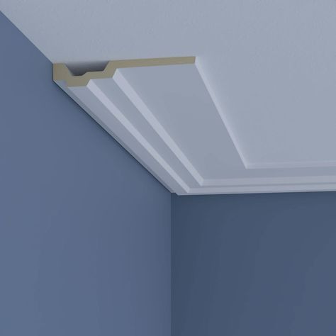 Mid Century Modern Trim Molding, Art Deco Crown Molding, Modern Trim Moldings, Mouldings And Trim Ideas, Craftsman Crown Molding, Peel And Stick Crown Molding, Ceiling Molding Ideas, Flat Crown Molding, Modern Crown Molding