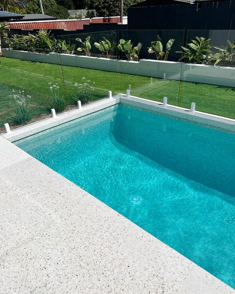 Honed Concrete pool surrounds recently completed in Broadbeach Waters. #honedconcrete #pooltime #poolparty #poolinspo #poollandscaping… | Instagram Honed Aggregate Pool, Concrete Around Pool Ideas Design, Honed Concrete Pool, Honed Concrete Pool Surround, Concrete Around Pool Ideas, Concrete Pool Surround, Outdoor Pool Area Ideas, Concrete Around Pool, Pool Decking Concrete