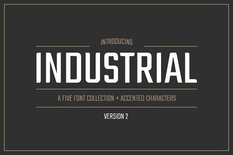 Industrial Font Collection  by Grid Based Design on @creativemarket Industrial Font, Letterpress Font, Caps Font, All Caps Font, Vintage Industrial Style, Sans Serif Typeface, Serif Typeface, Vintage Fonts, Custom Fonts