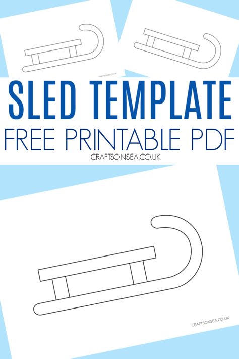 Sled Template: FREE Printable PDF Sled Crafts For Toddlers, 10 On A Sled Activities, Sled Template Free Printable, Sled Craft Preschool, Ten On A Sled Activities Free Printable, Ten On The Sled Craft Preschool, Sledding Crafts For Kids, Sled Crafts For Kids, Sled Template