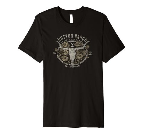 PRICES MAY VARY. Solid colors: 100% Cotton; Heather Grey: 90% Cotton, 10% Polyester; All Other Heathers: 58% Cotton, 42% Polyester Imported Pull On closure Machine Wash Officially Licensed Yellowstone Apparel for Men and Women; Dutton Ranch T-Shirts; Western T-Shirts; Yellowstone Quote T-Shirts; Protect The Family T-Shirts; Cow Skull T-Shirts; Dutton Ranch Logo T-Shirts; Floral Skull T-Shirts; 21YLST00101A-001 This premium t-shirt is made of lightweight fine jersey fabric Fit: Men’s fit runs sma Yellowstone Apparel, Western T Shirts, Ranch Logo, Dutton Ranch, Family T Shirts, Protect Family, Logo T Shirts, Skull Logo, Floral Skull