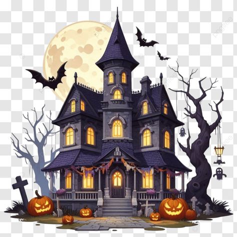 creepy haunted castle background