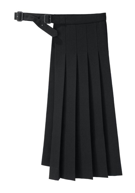 Yohji Yamamoto / Pleated Wrap Skirt | La Garçonne Mens Skirt Pants, Wrap Pleated Skirt, Half Skirt Half Pants, Yohji Yamamoto Skirt, Asymmetrical Pleated Skirt, Pleated Wrap Skirt, Skirt Over Pants Outfits, Half Pleated Skirt, Male Skirt