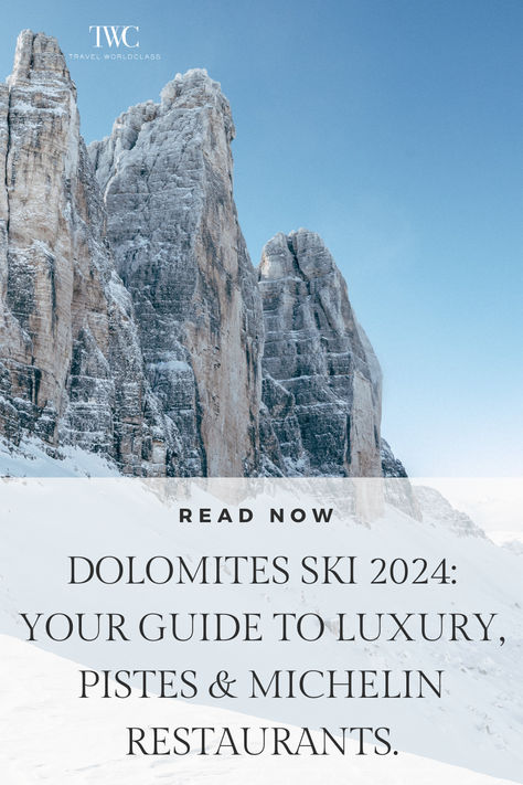 Dolomites Ski 2024: Ultimate guide to luxury ski holidays, Michelin dining, cable car rides, and more. Explore the best of Dolomites skiing. #DolomitesSki #AlpineAdventure Ski In Italy, Italian Dolomites Winter, Skiing Dolomites, Dolomites Winter, Ski Europe, Ski Hotel, Dolomites Italy, Luxury Travel Destinations, Best Ski Resorts