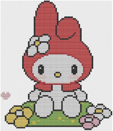 My Melody Cross Stitch Pattern PDF KAWAII. $5.00, via Etsy. Kawaii Cross Stitch, Free Cross Stitch Charts, Stitch Character, Kawaii Crafts, Graph Crochet, Blue Owl, Holiday Cross Stitch, Hello Kit, Disney Cross Stitch