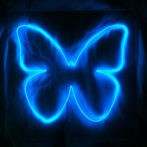 Neon Wallpaper Blue, Blue Neon Butterfly, Dark Blue Widget, Neon Butterfly, Neon Light Wallpaper, Image Bleu, Neon Azul, Photo Bleu, Black And Blue Wallpaper