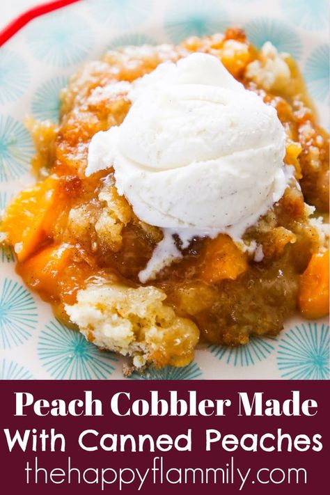 Peach cobbler made with canned peaches. Peach cobbler made with a cake mix. Easy peach cobbler recipe. Recipe to make with peaches. How to make peach cobbler. Peach cobbler recipes. The best peach cobbler recipe. #Peaches #baking #cobbler #food #dessert #summer Instant Pot Peach Cobbler, Cobbler Peach, Peach Cobbler Dump Cake, Fresh Peach Cobbler, Southern Peach Cobbler, Philadelphia Torte, Easy Peach Cobbler Recipe, Cobbler Easy, Peach Cobbler Easy