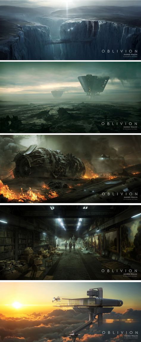 Oblivion concept art Film Concept Art, Oblivion Concept Art, Andree Wallin, Science Fantasy Art, Concept Art Movie, Sci Fi Environment Concept Art, Space Concept Art, Oblivion 2013, Movie Concept Art