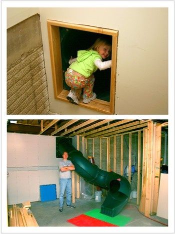 Kids would LOVE This! Diy Slide, Toy Room, Deco Originale, Up House, Mia 3, Secret Rooms, Indoor Playground, Wishful Thinking, The Basement