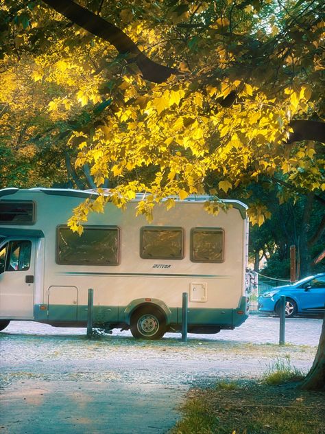 Camper Van | Caravan | sunshine | photography | aesthetic | trees | park | street | car | mobile home | photoediting | traveling | camping Caravan Park Aesthetic, Caravan Aesthetic, Aesthetic Trees, Sunshine Photography, Park Aesthetic, Park Street, Photography Aesthetic, Mobile Home, Camper Van