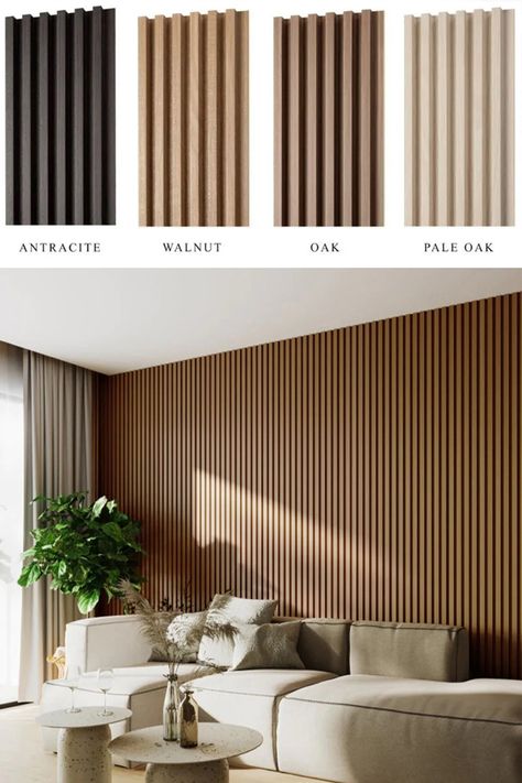 Indoor Cladding Ideas Living Rooms, Wood Panel Interior Design, Big Wall Interior Design, Wooden Paneling Walls, Pvc Walls Living Room, Grooved Wall Panelling, Latest Wall Panelling Designs, Mdf Wall Design Living Room, Wall Panel For Living Room