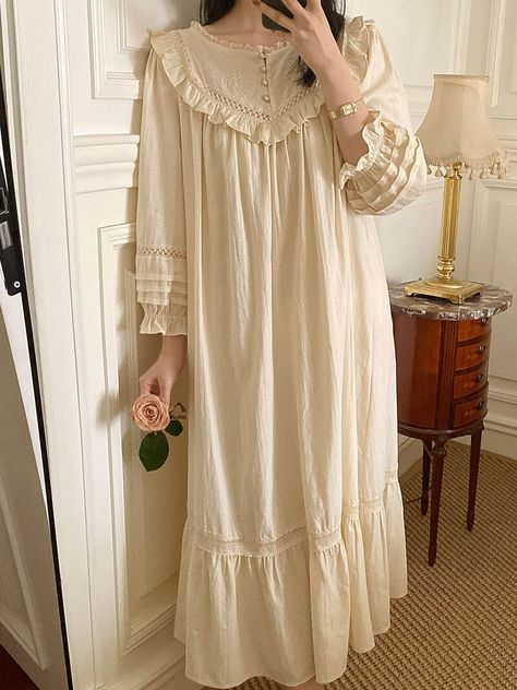 Victorian Era Sleepwear, 1880s Pajamas, Old Sleepwear, 1880s Sleepwear, 18th Century Sleepwear, 1800 Pajamas, Fairycore Pajamas, 1900s Pajamas, Pajama Dress Nightgowns