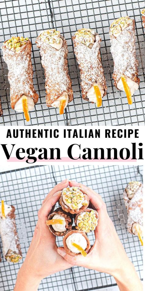 Vegan Canolli Filling, Vegan Italian Food Recipes, Vegan Sfogliatelle, Dairy Free Cannoli Filling, Vegan Italian Dessert Recipes, Vegan Italian Dessert, Italian Vegan Recipes, Vegan Italian Dinner, Gourmet Vegan Recipes