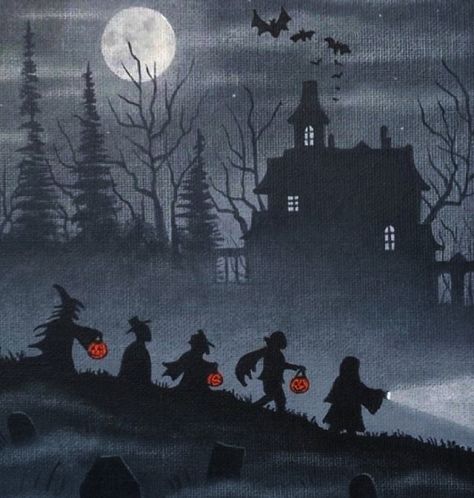 Helloween Wallpaper, Vintage Halloween Art, رعب نفسي, Halloween Artwork, Halloween Illustration, Halloween Painting, Old Disney, Season Of The Witch, Halloween Images