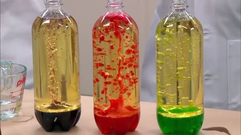 Lava Lamp Sensory Bottle, How To Make A Lava Lamp In A Bottle, How To Make A Lava Lamp, Lava Lamp Science Fair Project Board, Water Bottle Lava Lamp, Lava Lamp Craft, Make Your Own Lava Lamp, Lava Lamp For Kids, Diy Lava Lamp