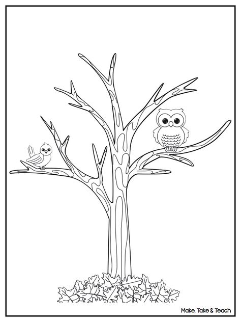 My fabulous artist, Kyle, drew this tree one afternoon for her daughter when she asked her mom for a tree to color.  It must be so much fun to have an artist as your mother.  Kyle sent this coloring page along to post on the blog just in case others would like to download it … Tree Coloring, Leaf Coloring Page, Tree Template, Tree Templates, Tree Coloring Page, Fall Tree, Owl Theme, Fall Coloring Pages, Ecole Art