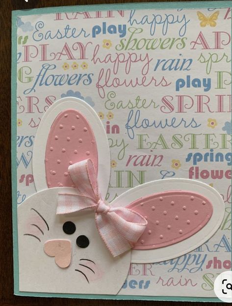 Stampin Up Bunny Cards, Bunny Cards Handmade, Happy Easter Cards Handmade, Simple Easter Cards, Easter Cards Stampin Up Stamps, Easter Greeting Cards Handmade, Homemade Easter Cards, Kids Easter Cards, Easter Scrapbooking