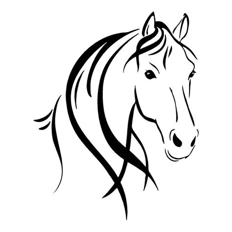 clipart of horse outline | Horse Head Outline | Horses Stickers | Car Decals | Wall Decal Simple Horse Drawing, Stylized Horse, Horse Head Drawing, Horse Outline, Horse Stencil, Head Drawing, Horse Silhouette, Silhouette Clip Art, Horse Logo