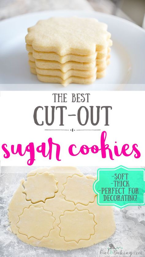 The best Sugar Cookie Cut Outs are soft, thick, sinfully buttery and taste amazing whether they are decorated or not! Make easy sugar cookie cut outs that keep their shape & edges. This is a no-chill recipe!   #decoratedsugarcookies #sugarcookiecutouts #easysugarcookies #christmascookies #softsugarcookies #cutoutsugarcookies #cookiesforicing #bestsugarcookies #nochillsugarcookies Sugar Cookie Cut Outs, Best Sugar Cookie, Resipi Kek, Perfect Sugar Cookies, Sugar Cookie Recipe Easy, Best Sugar Cookie Recipe, Easy Sugar Cookies, Best Sugar Cookies, Soft Sugar Cookies