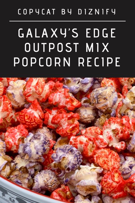 Galaxy Edge Food, Mandalorian Wedding, Star Wars Popcorn, Popcorn Mix Recipes, Nerd Recipes, Alien Food, Nerdy Recipes, Star Wars Snacks, Disney Popcorn