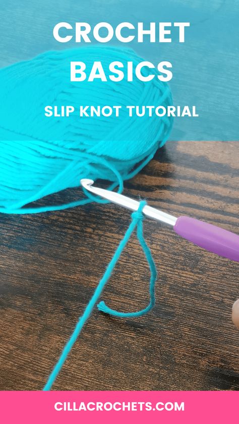 Tie A Slip Knot, Knot Tying Tutorial, Slip Knot Crochet, How To Do Crochet, How To Tie A Knot, Types Of Knots, Slip Knot, Knots Tutorial, Step By Step Crochet