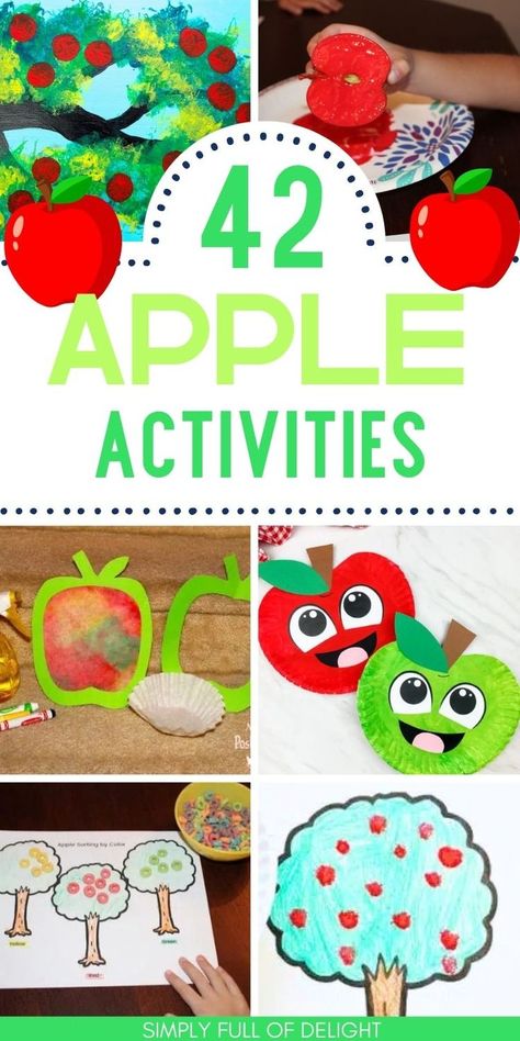 Apple activities for kids Apple Social Emotional Activities, Apple Of My Eye Craft Preschool, Johnny Appleseed Activities For Toddlers, Dollar Tree Daycare Ideas, Apple Art Projects For Kids Preschool, Apple Themed Crafts For Kids, Apple Hole Punch Activity, Apple Activity For Toddlers, Apples Theme For Toddlers