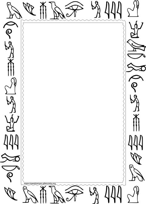 Egyptian page border design Printable Frames And Borders, Ancient Civilizations Projects, Ancient Egypt Lessons, Ancient Egypt Crafts, Egypt Lessons, Ancient Egypt For Kids, Ancient Egypt Unit, Egypt Activities, Clipart Borders