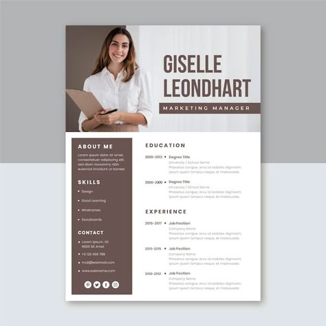 Modern Resume Design Creative, Cv Picture, Curriculum Vitae Design, Creative Resume Design, Curriculum Template, Resume Photo, Cv Original, Cv Inspiration, Graphic Design Cv