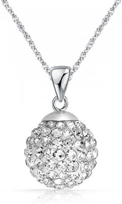 Amazon.com: Crystalline Azuria Crystals Solid Silver S925 Disco Ball White Pendant Necklace for Women 18 inches for Women: Clothing, Shoes & Jewelry Crystal Falls, White Crystals, Ball Pendant, Crystal Necklace Pendant, Disco Ball, Necklace For Women, Crystal Pendant, Christmas List, Sterling Silver Necklaces