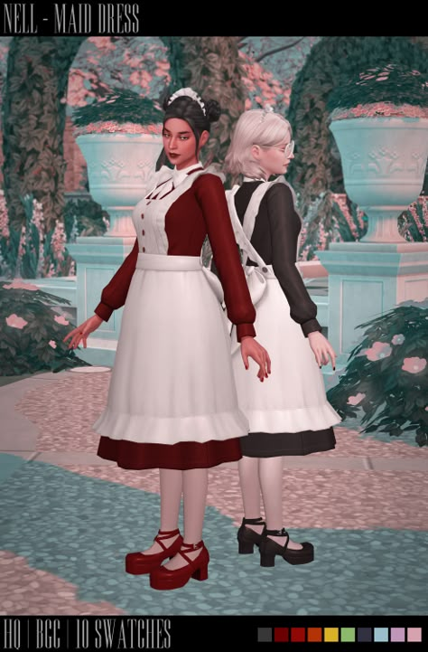 nell-le Maid Dress - Sims 4 Updates -♦- Sims 4 Finds & Sims 4 Must Haves -♦- Sims 4 Cc Maxis Match Maid Outfit, Maid Dress Sims 4 Cc, Sims 4 Butler Outfit, Royal Outfits Sims 4 Cc, Maid Outfit Sims 4 Cc, Sims 4 Cc Royalty Clothes, Sims 4 Maid Cc, Royalty Sims 4 Cc, Sims 4 Maid Outfit