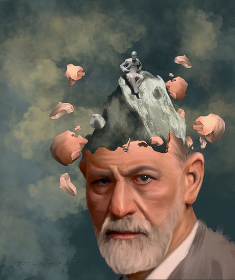 Sigmund Freud Aesthetic, Psychology Art Creative, Psychology Aesthetic Art, Sigmund Freud Art, Psychoanalysis Art, Psychology Aesthetic, Art Psychology, Psychology Major, Brain Art