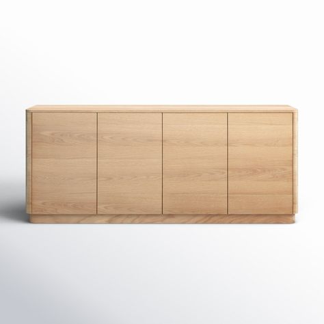 Mille 72" Solid Wood Sideboard | AllModern Handleless Cabinets, Modern Kitchen Dining, Embrace Natural Beauty, Dimensional Wall Art, Solid Wood Sideboard, Dimensional Wall, Wood Sideboard, Kiln Dried Wood, Sideboard Furniture